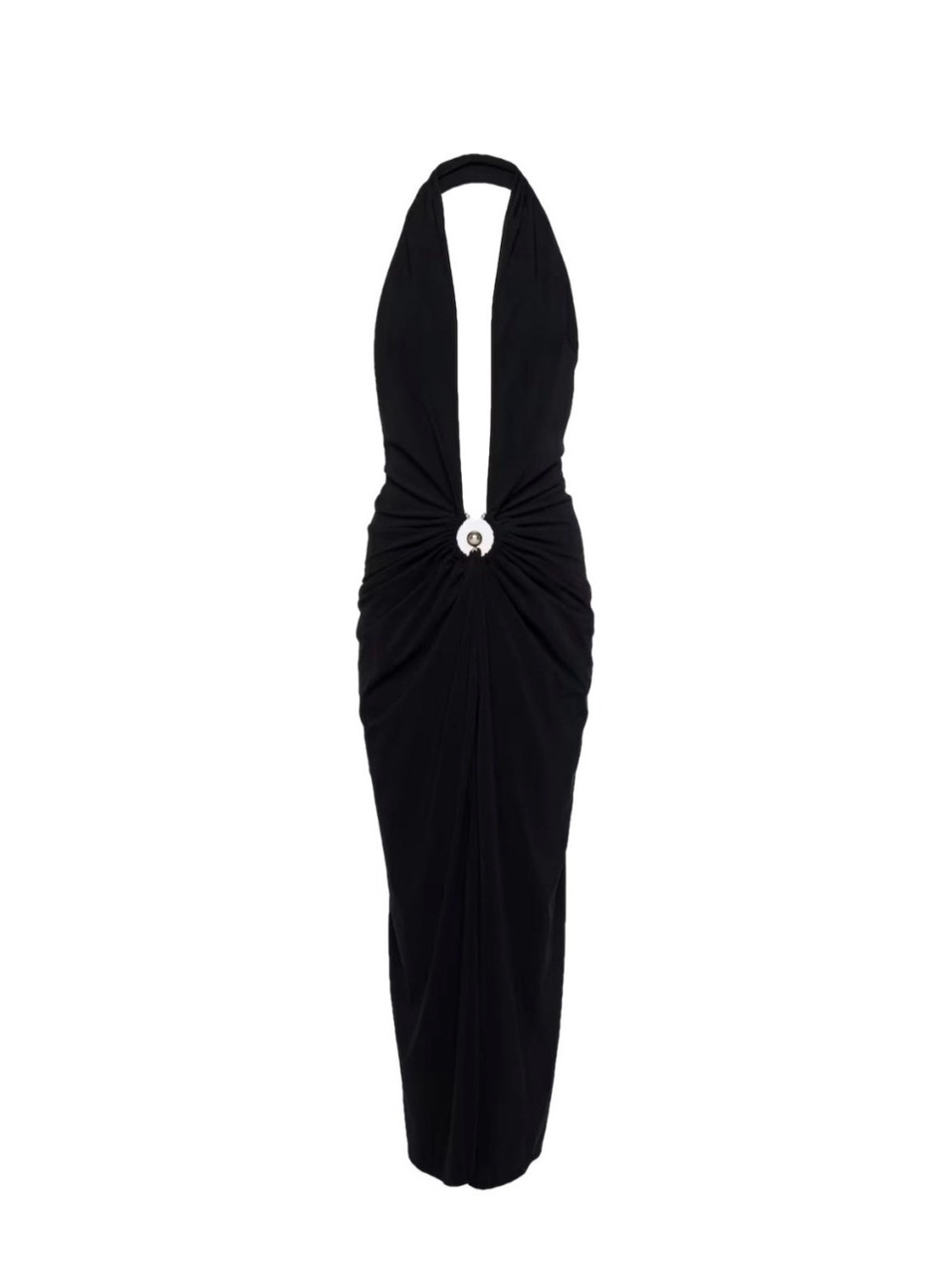 Christopher Esber Halter Plunge Midi Dress with Ring Detail - Picture 2 of 5